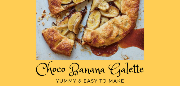 Caramelized banana and chocolate galette