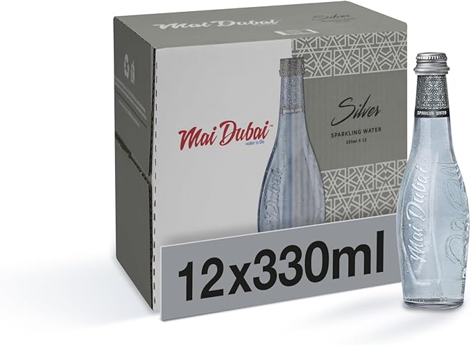 Mai Dubai Drinking Water 330ML x 12 Sparkling Glass Bottles