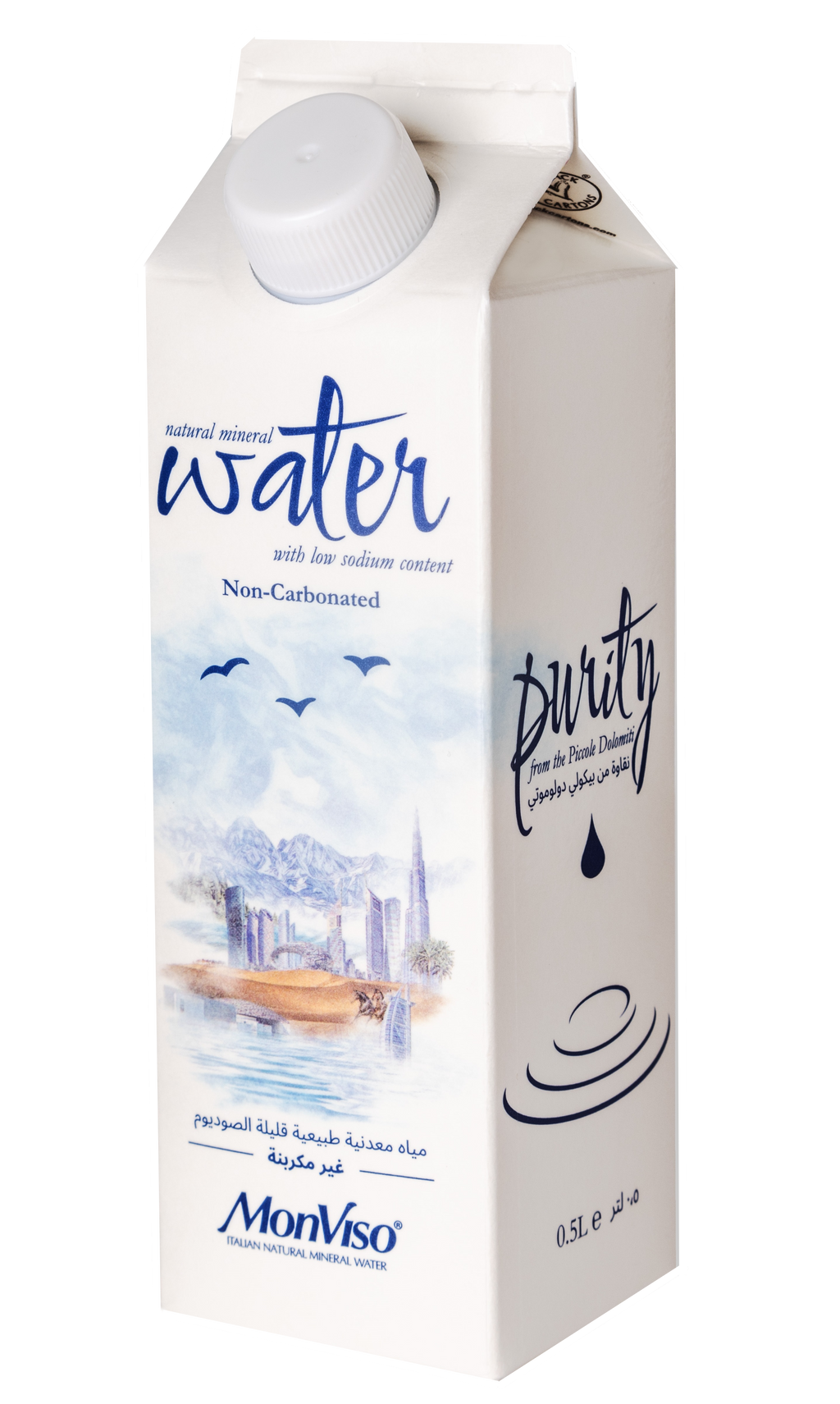 MonViso Gable Top Natural Mineral Water Still 0.5L x 15