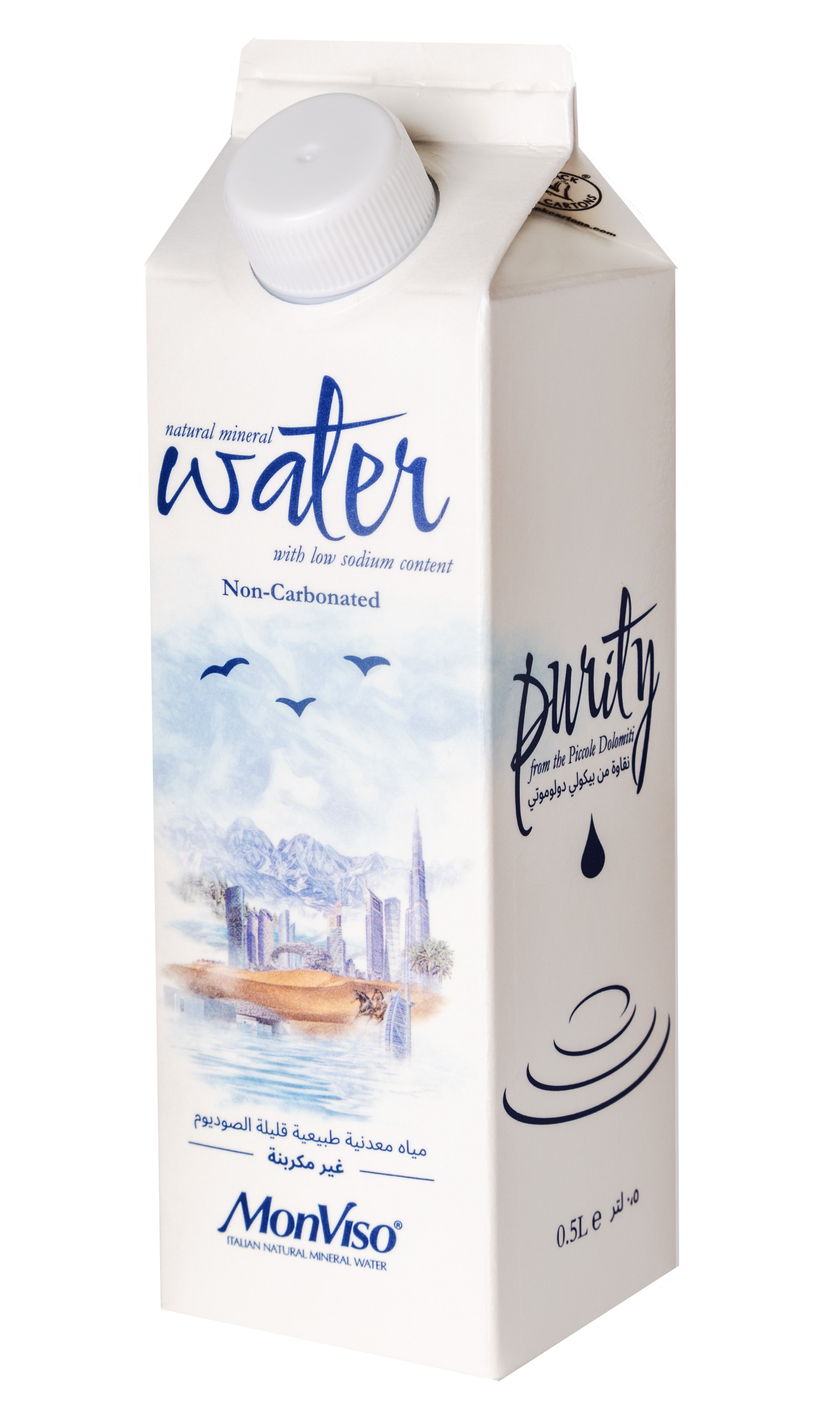 MonViso Gable Top Natural Mineral Water Still 0.5L x 15