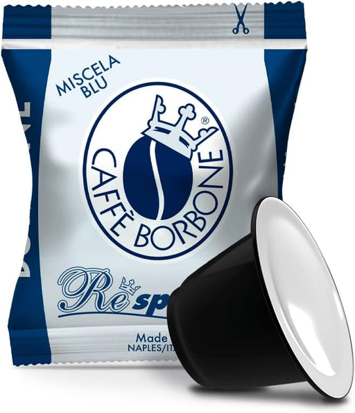 Caffe Borbone Respresso Espresso Capsules, 100 Capsules - Miscela Blu