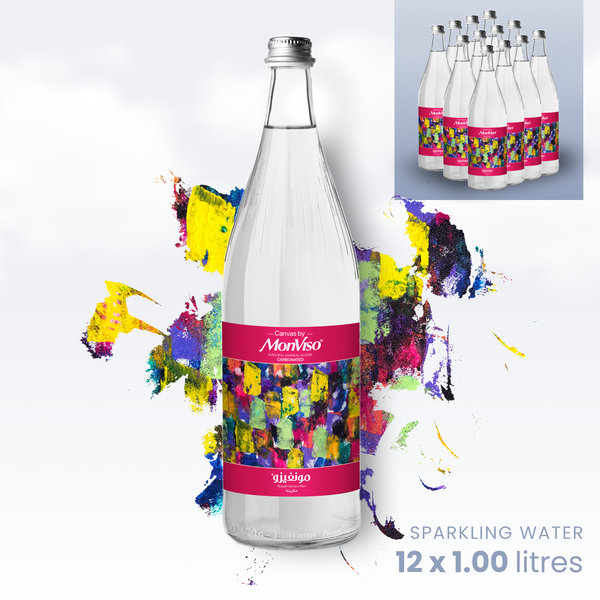 1.0L x 12 Canvas by MonViso Sparkling Natural Mineral Water