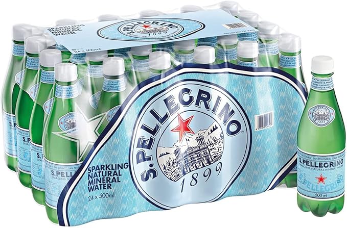 San Pellegrino Sparkling Natural Mineral Water 500ml x 24 Plastic Bottles